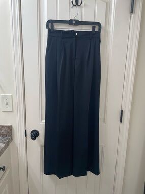 Black Women's Wide-Leg Boot Cut Trousers